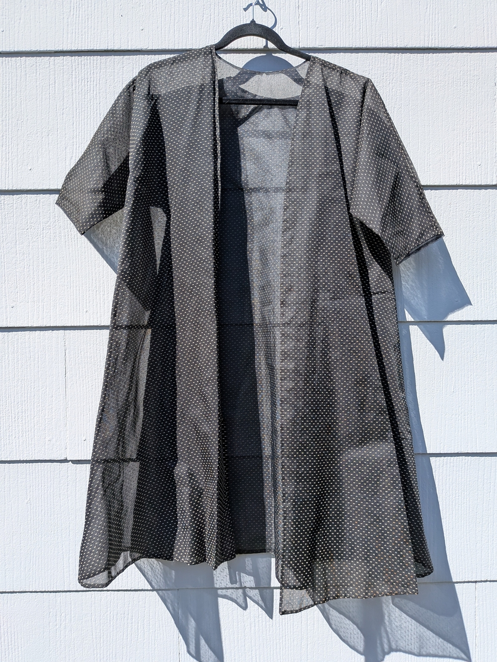 Sheer Black Polka Dot Duster